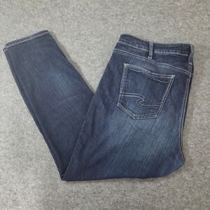 Silver Jeans Suki Skinny Jeans Womens 18W 29 Dark Wash Stretch Plus Size
